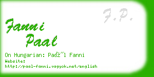 fanni paal business card